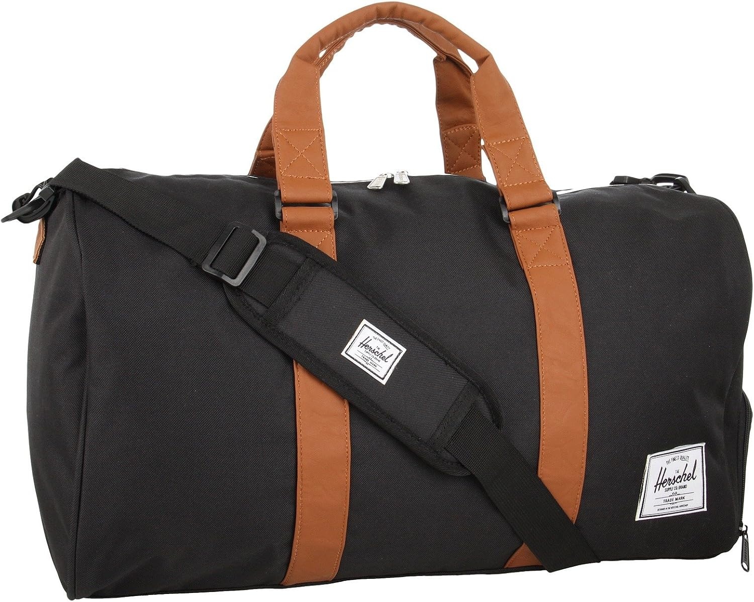 image:imageHerschel Novel Duffel Bag Raven Crosshatch Classic 425LBlackTan Synthetic Leather