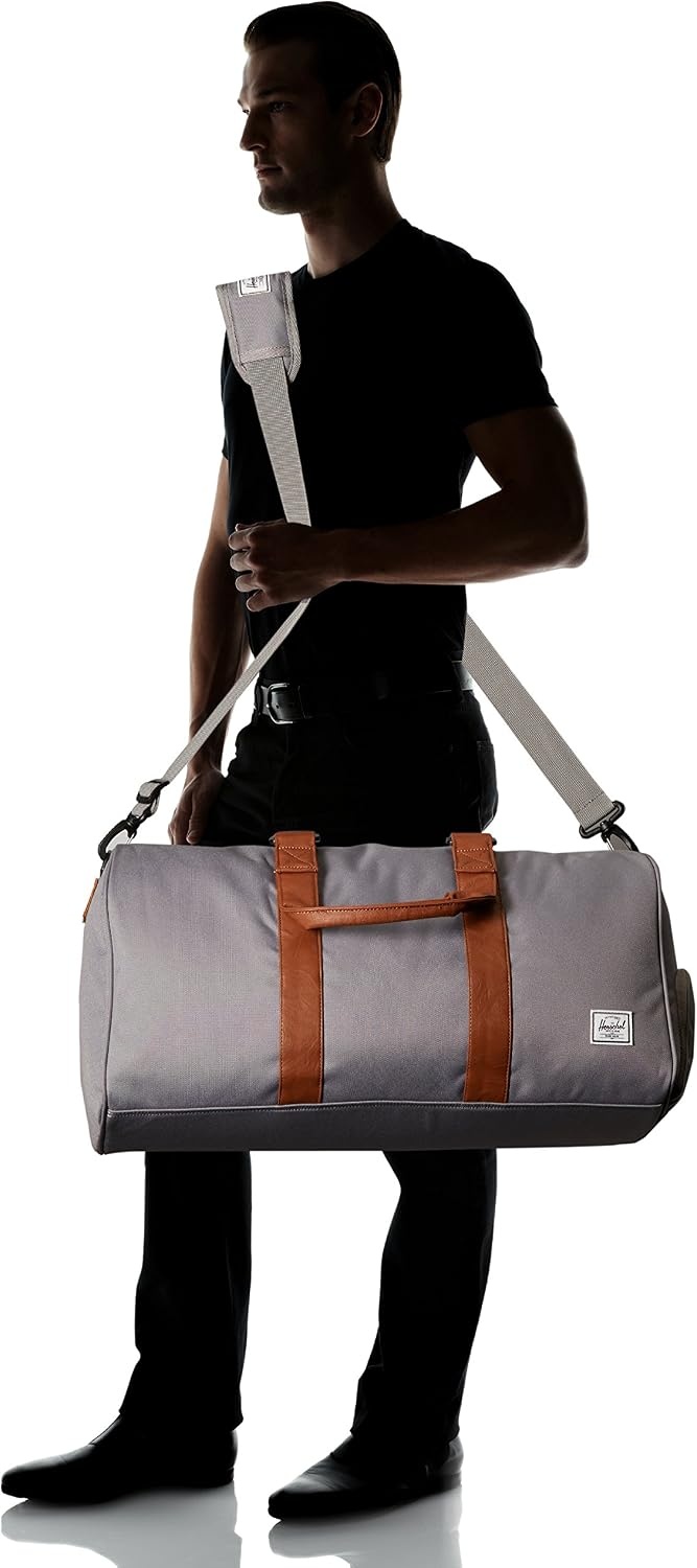 image:imageHerschel Novel Duffel Bag Raven Crosshatch Classic 425LGreyTan Synthetic Leather