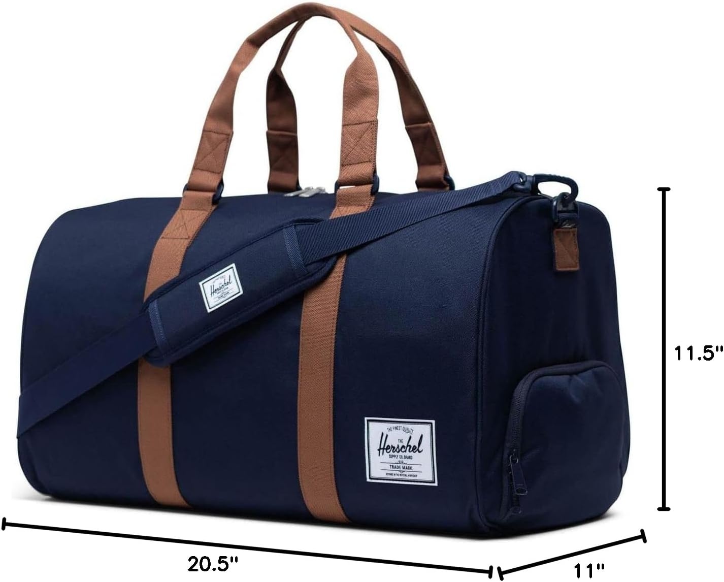 image:imageHerschel Novel Duffel Bag Raven Crosshatch Classic 425LPeacoatSaddle Brown