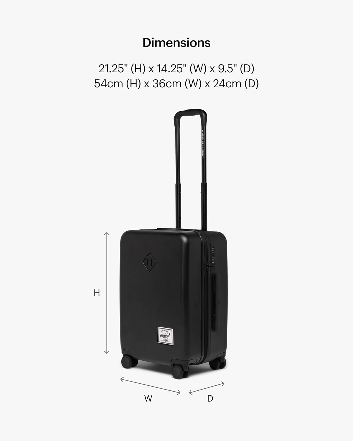 image:imageHerschel Supply Co Heritage Hardshell Medium Luggage EXP Black One SizeAsh Rose