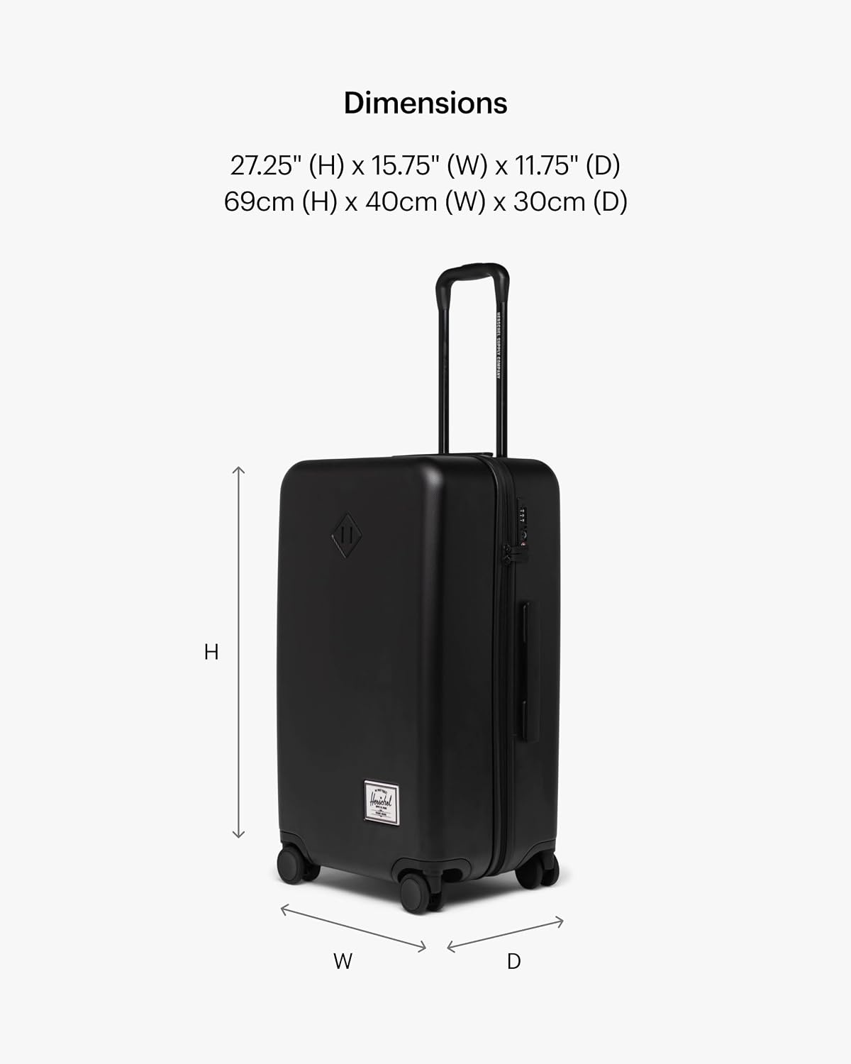 image:imageHerschel Supply Co Heritage Hardshell Medium Luggage EXP Black One SizeAsh Rose