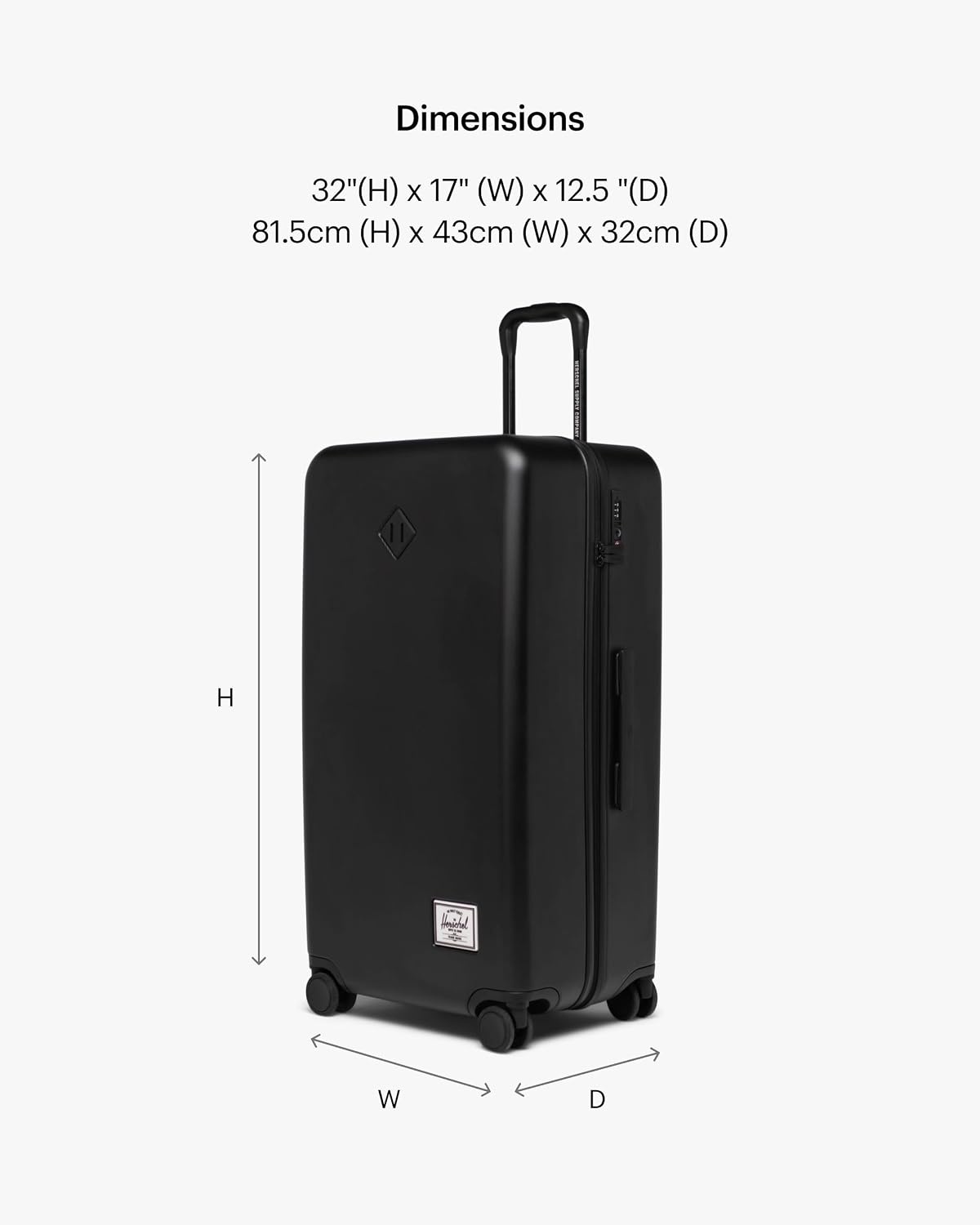 image:imageHerschel Supply Co Heritage Hardshell Medium Luggage EXP Black One SizeBlack