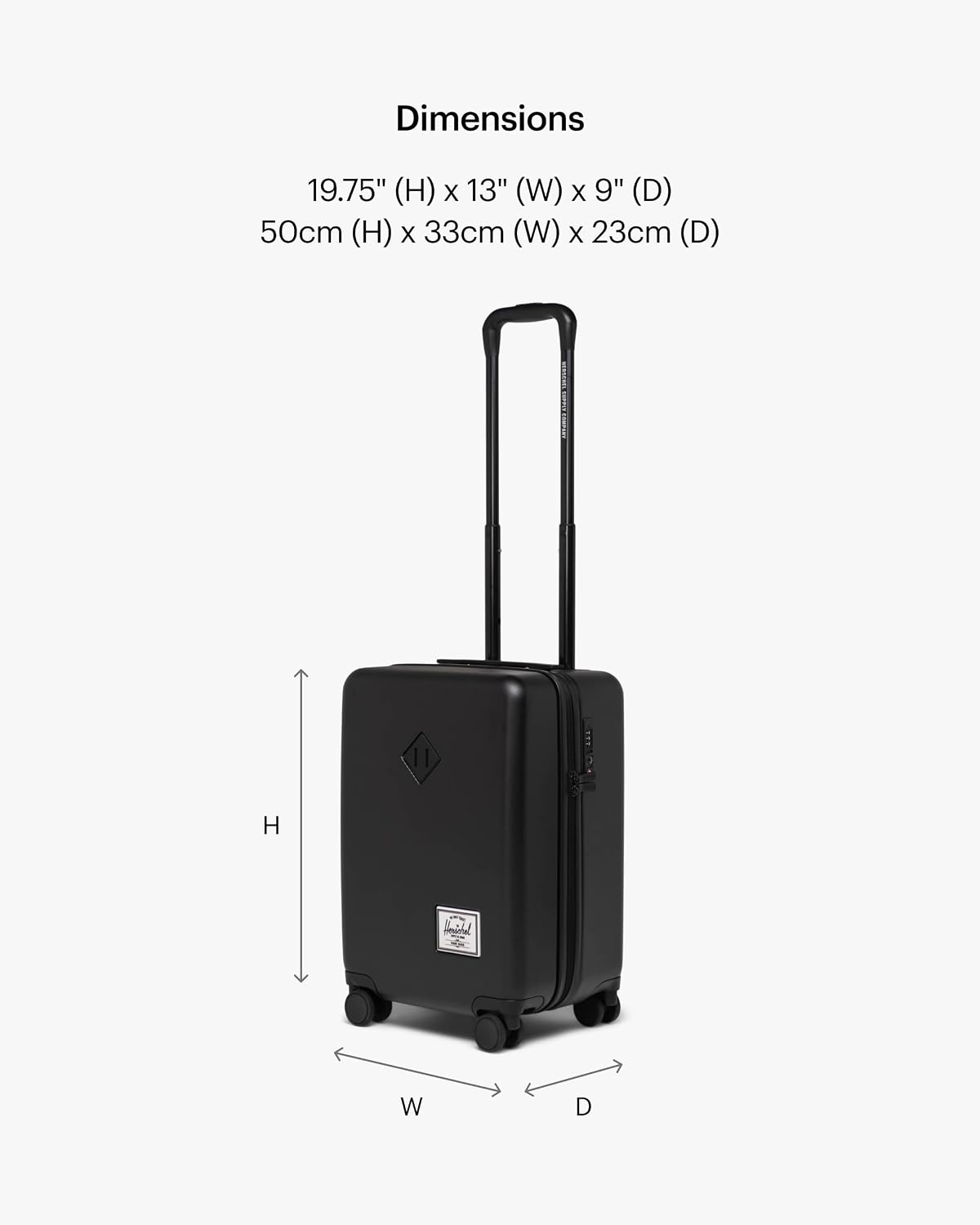 image:imageHerschel Supply Co Heritage Hardshell Medium Luggage EXP Black One SizeBlack