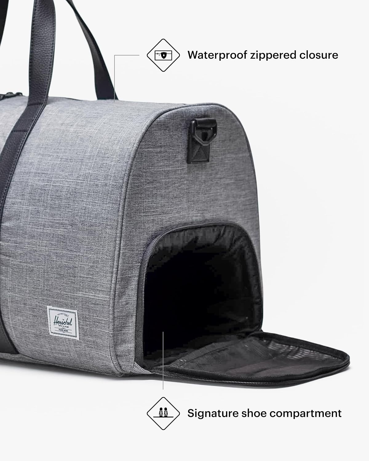 image:imageHerschel Unisex Novel DuffleRaven Crosshatch