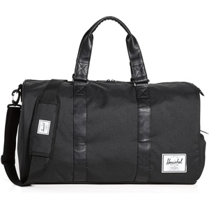 Herschel Novel Duffel Bag, Raven Crosshatch, Classic 42.5L(Black/Black Synthetic Leather)