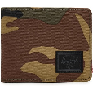 Herschel Roy Wallet, Unisex, 600D Polyester, RFID Blocking, Black Tonal(Woodland Camo/Black Label)