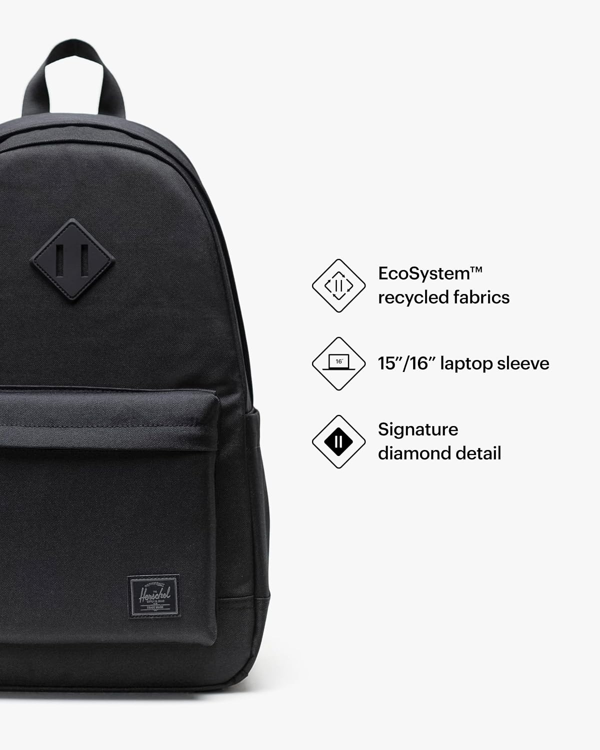 image:imageHerschel Heritage BackpackBlack Tonal