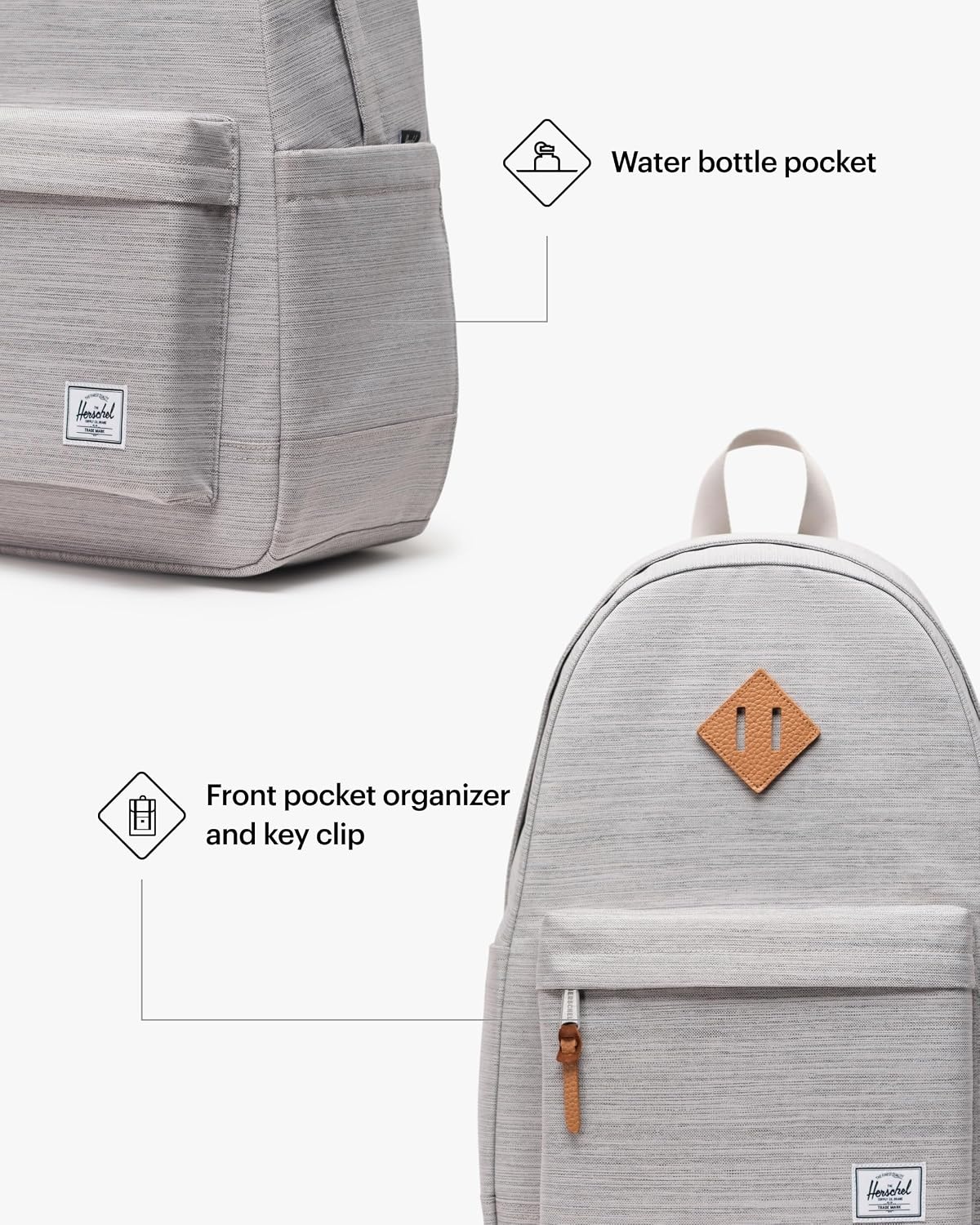 image:imageHerschel Heritage BackpackLight Grey Crosshatch Limited Edition