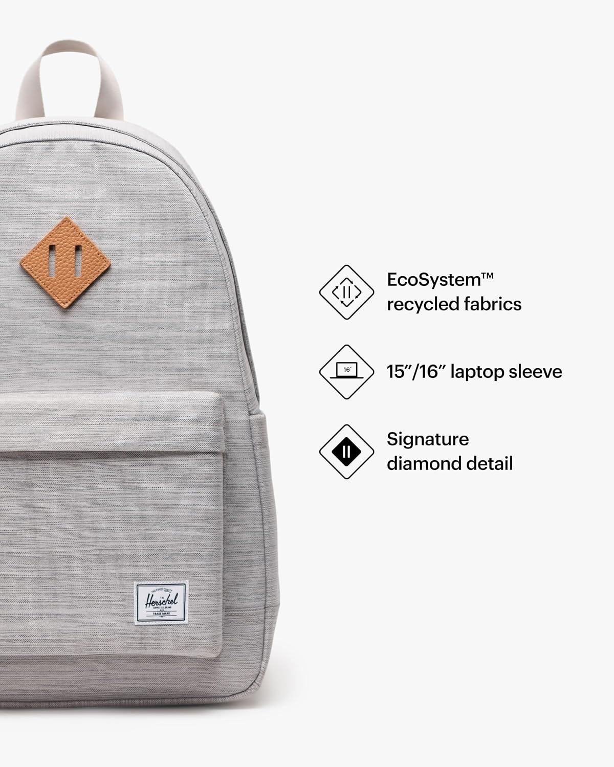 image:imageHerschel Heritage BackpackLight Grey Crosshatch Limited Edition
