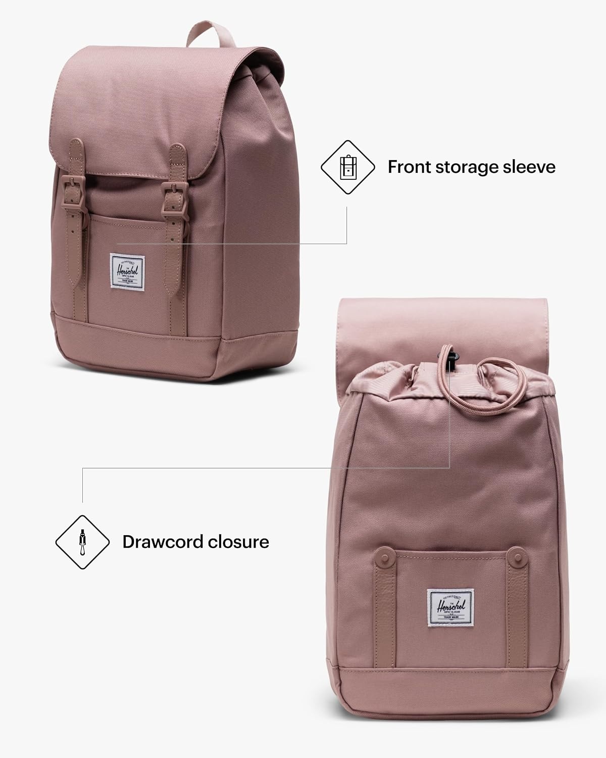 image:imageHerschel Retreat Backpack Black Standard 23LAsh Rose