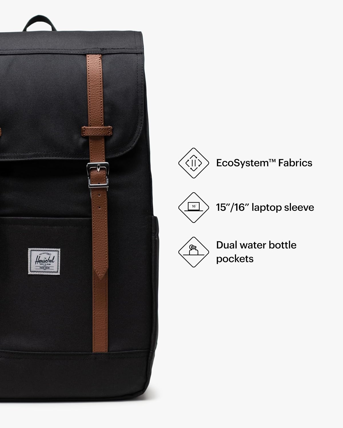 image:imageHerschel Retreat Backpack Black Standard 23LBlack