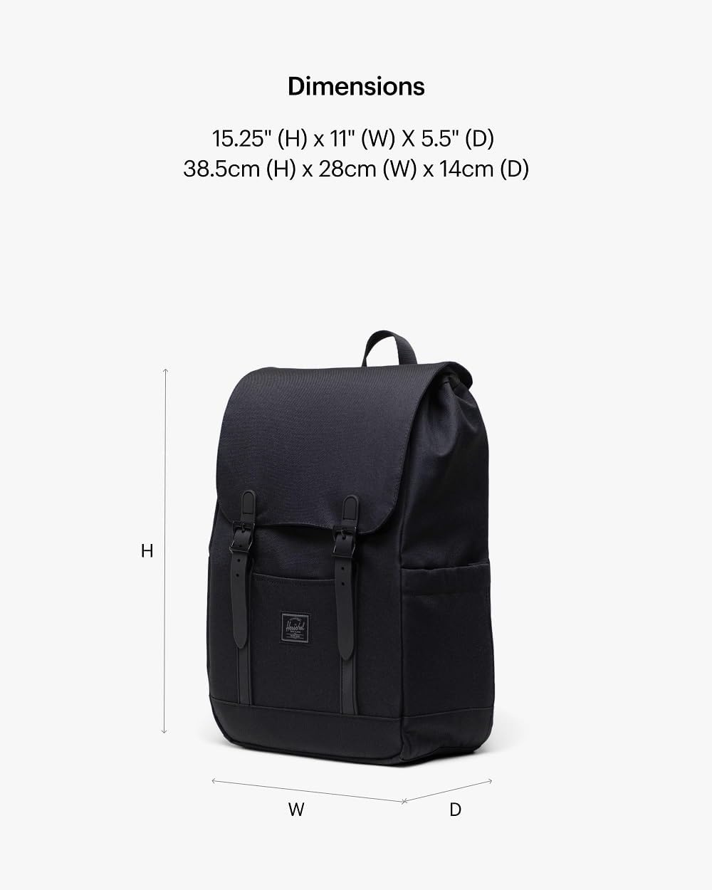image:imageHerschel Retreat Backpack Black Standard 23LBlack Tonal