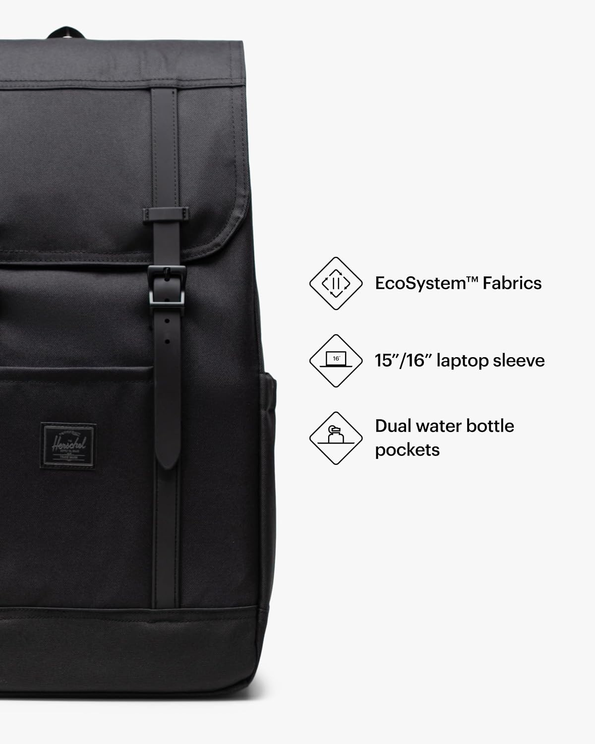 image:imageHerschel Retreat Backpack Black Standard 23LBlack Tonal