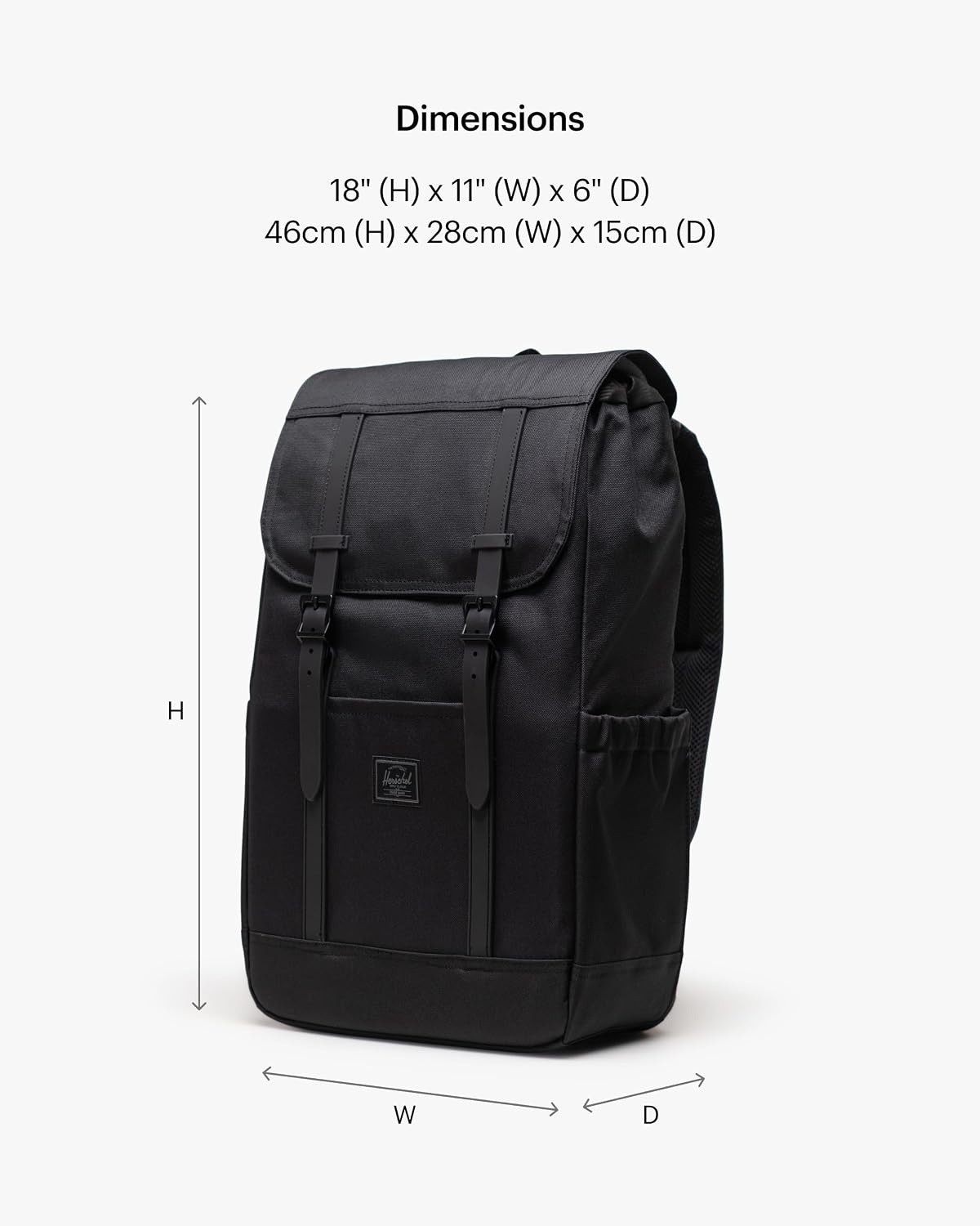 image:imageHerschel Retreat Backpack Black Standard 23LBlack Tonal