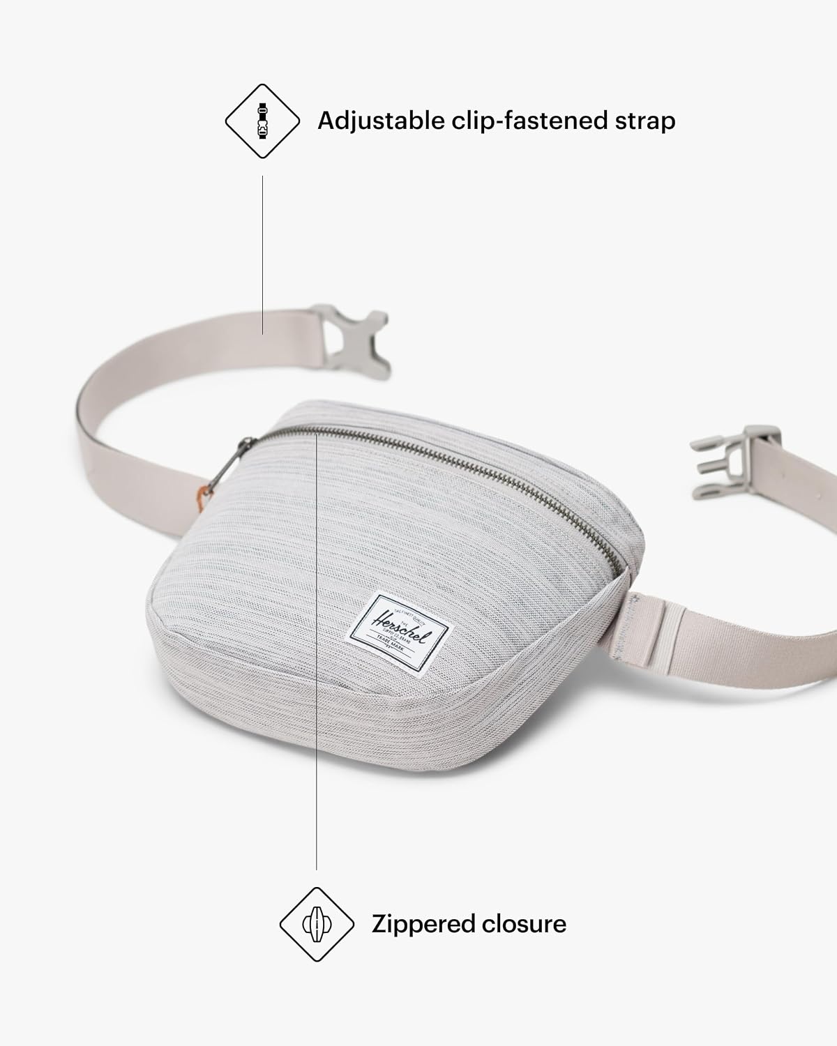 image:imageHerschel Settlement Hip PackLight Grey Crosshatch