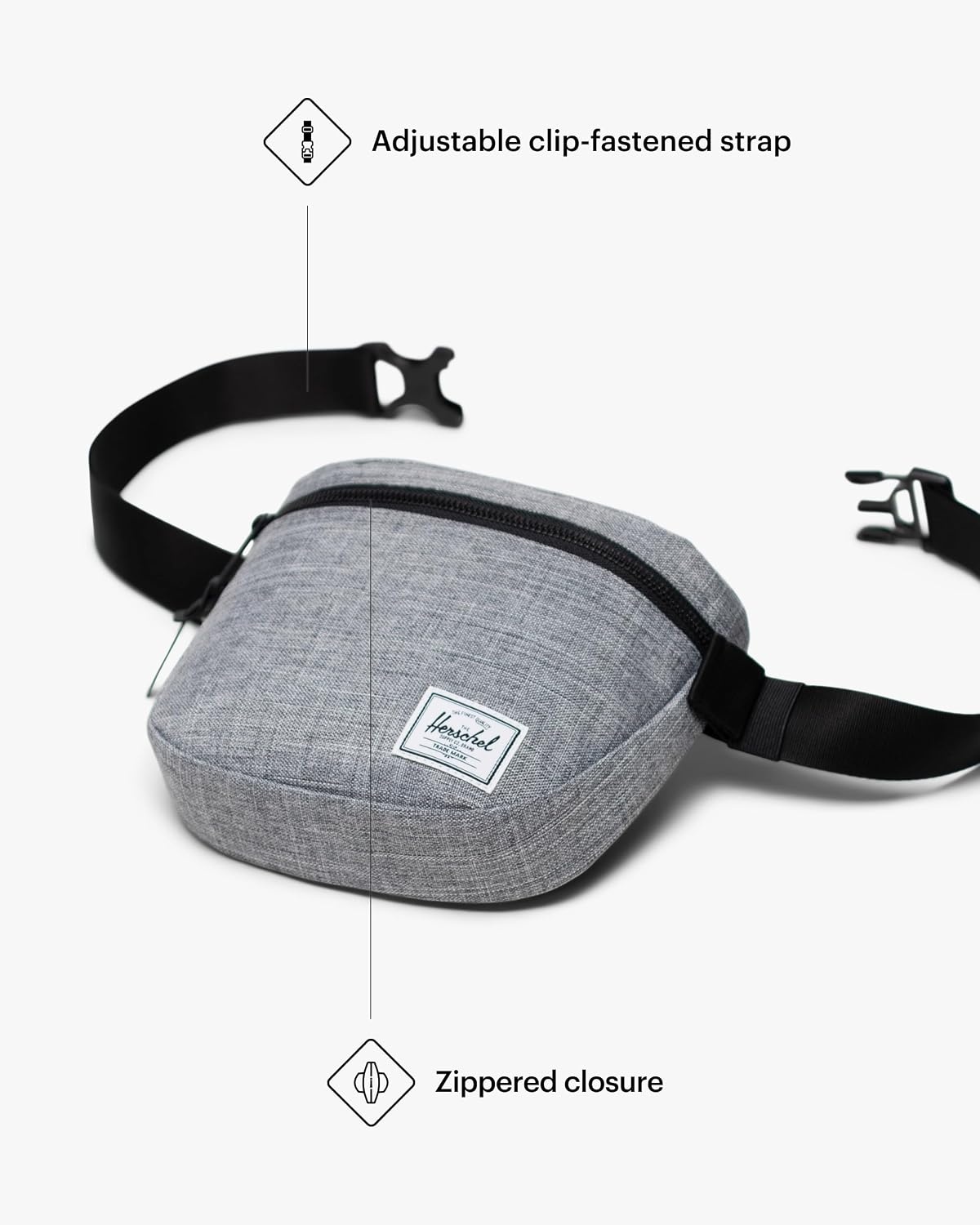 image:imageHerschel Settlement Hip PackRaven Crosshatch