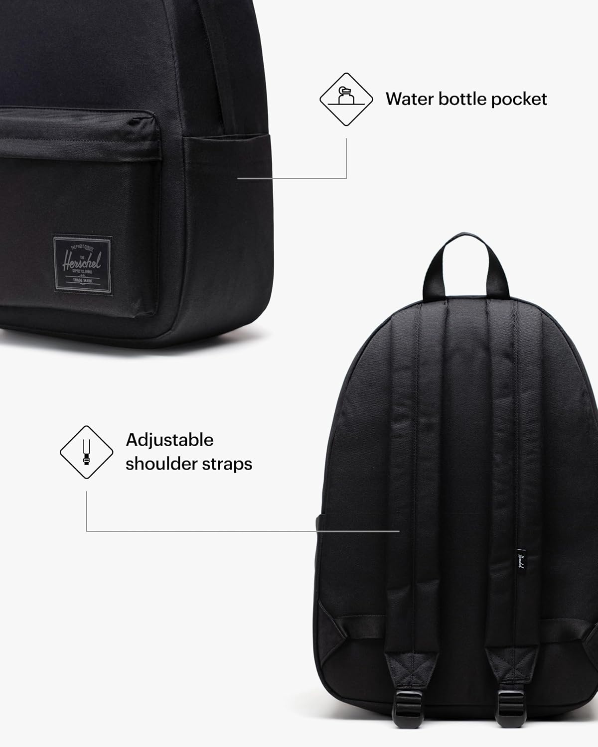 image:imageHerschel Supply Co Classic Backpack Black Tonal XL 30L