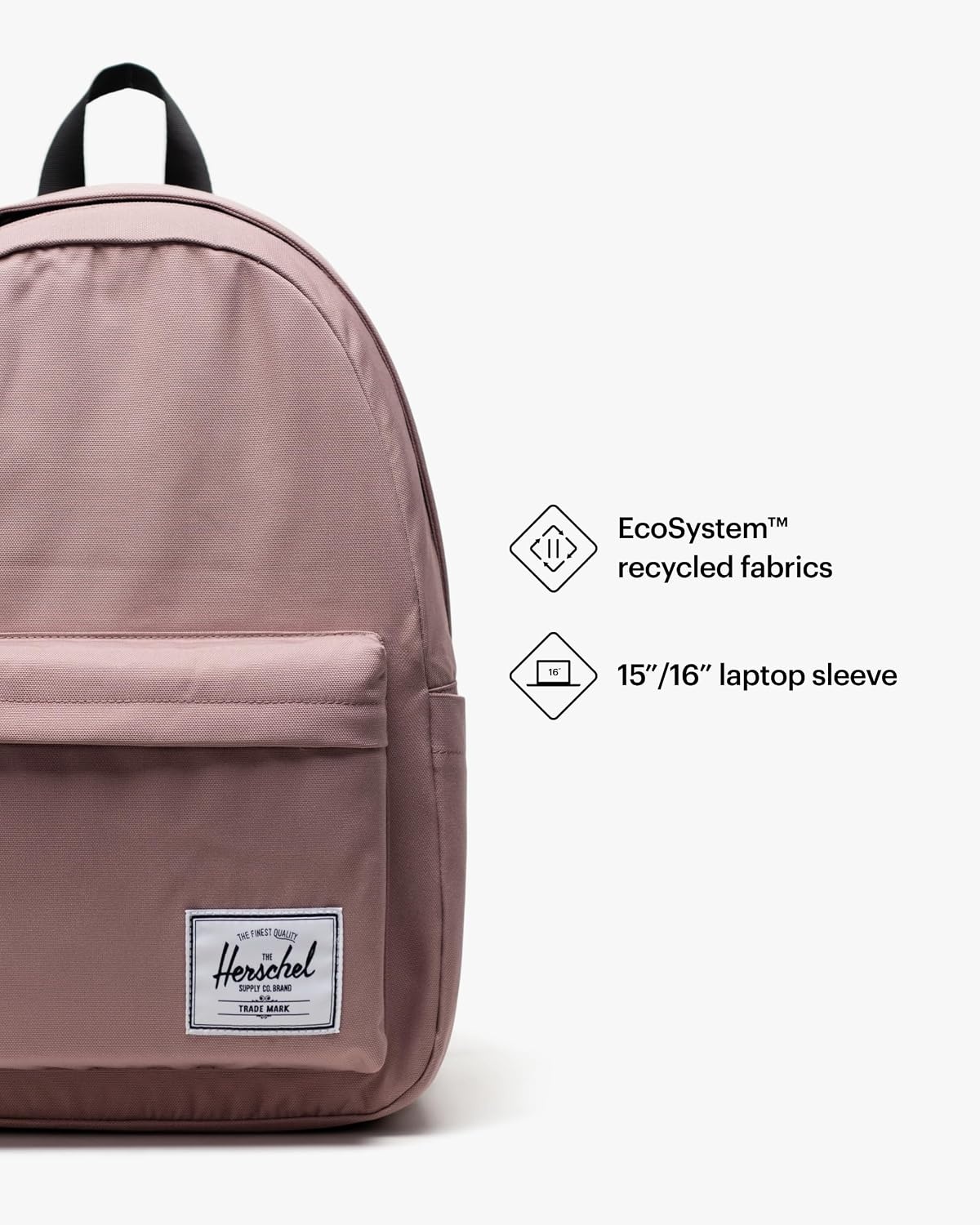image:imageHerschel Supply Co Classic Backpack Raven Crosshatch Mod 20LAsh Rose