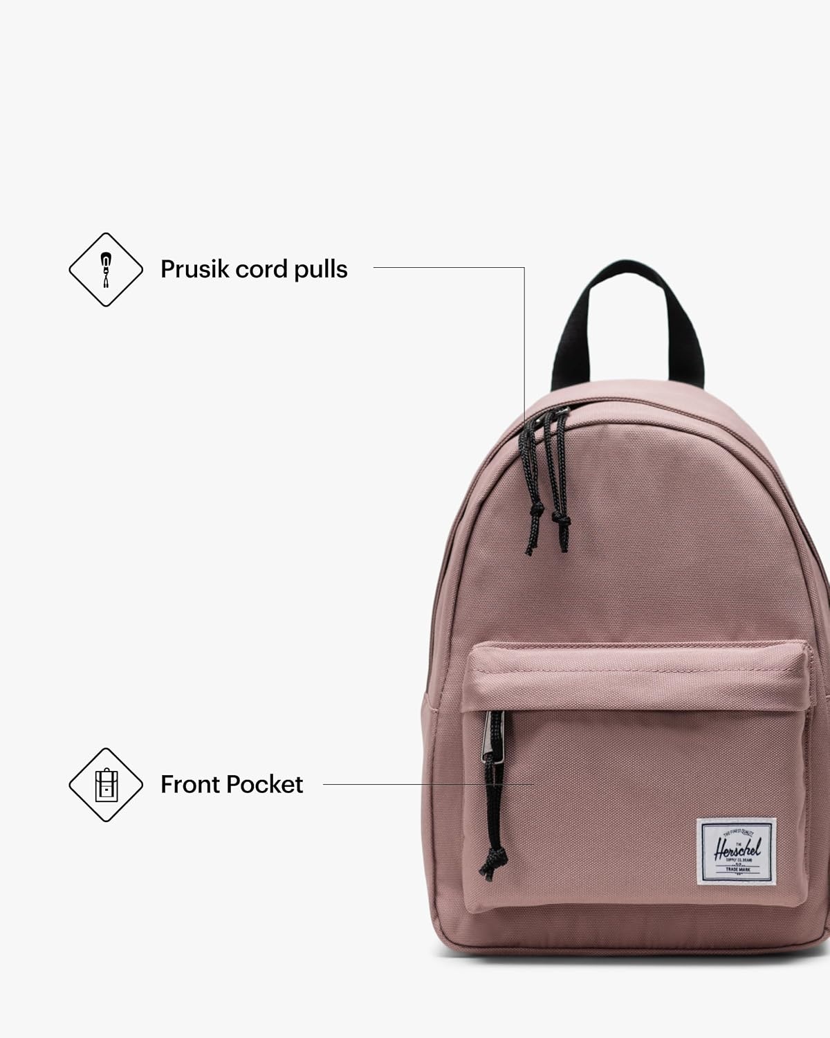 image:imageHerschel Supply Co Classic Backpack Raven Crosshatch Mod 20LAsh Rose