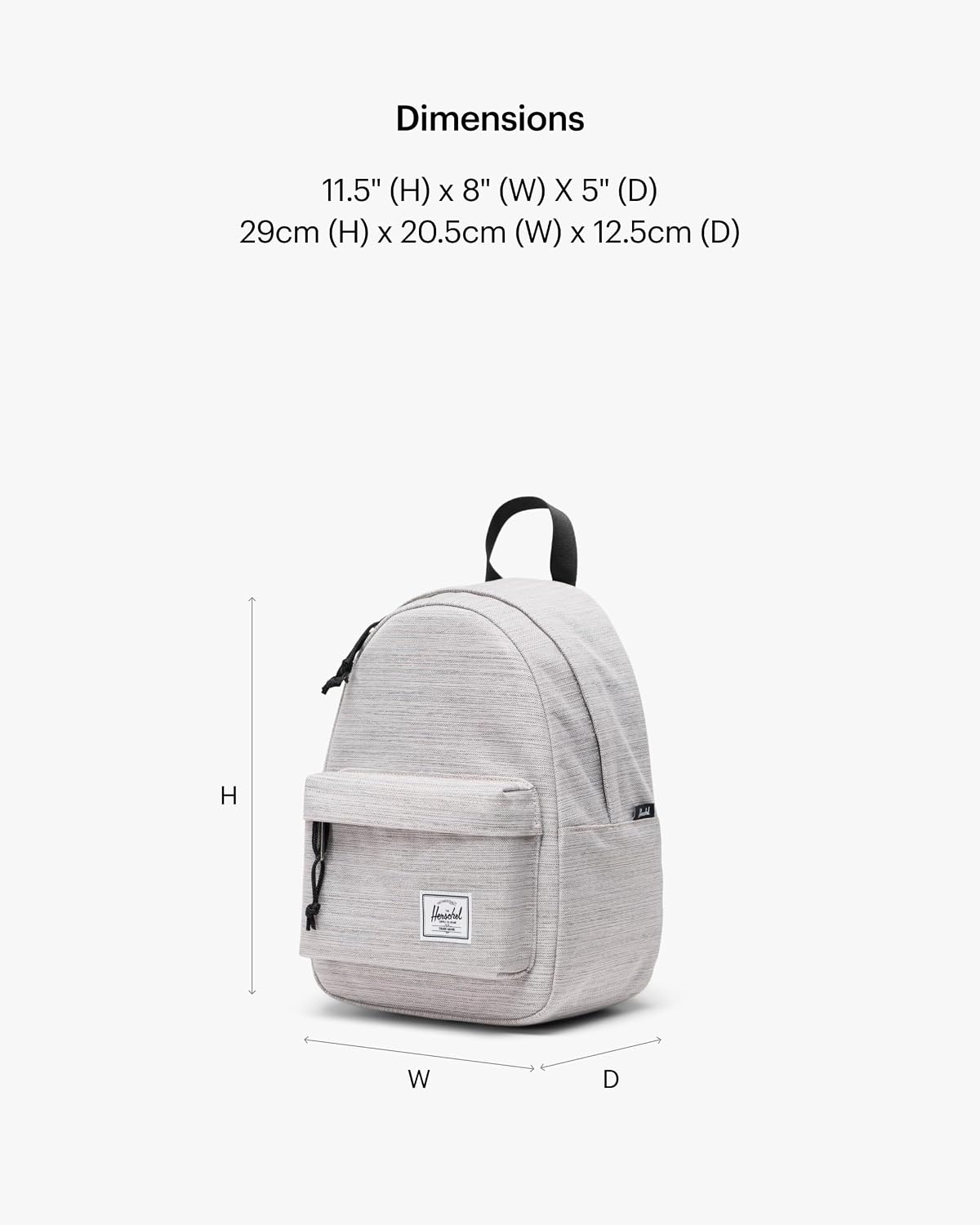 image:imageHerschel Supply Co Classic Backpack Raven Crosshatch Mod 20LLight Grey Crosshatch