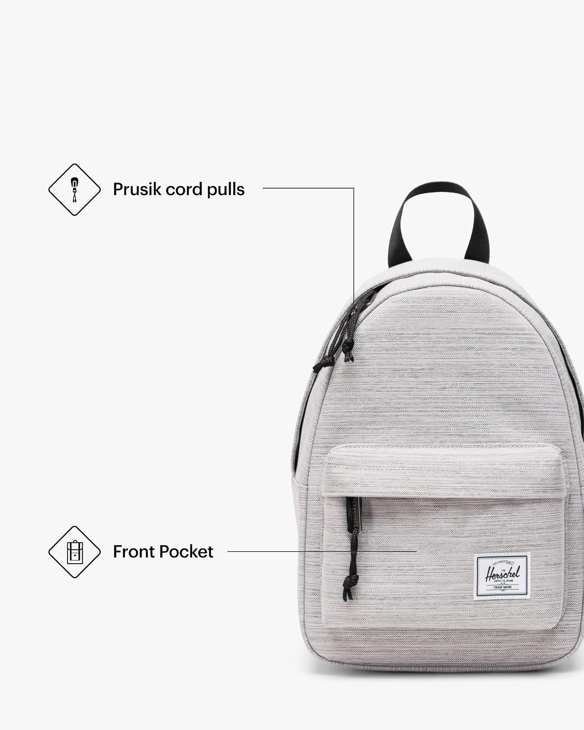 image:imageHerschel Supply Co Classic Backpack Raven Crosshatch Mod 20LLight Grey Crosshatch