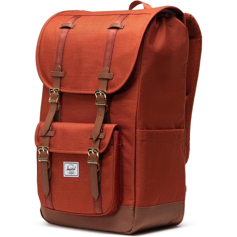image:imageHerschel Supply Co Little America Backpack Black 30L StandardArabian Spice CrosshatchSaddle Brown