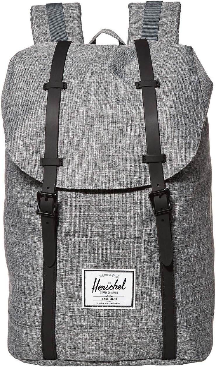 image:imageHerschel Retreat Backpack BlackSaddle Brown Classic 195LRaven CrosshatchBlack Rubber