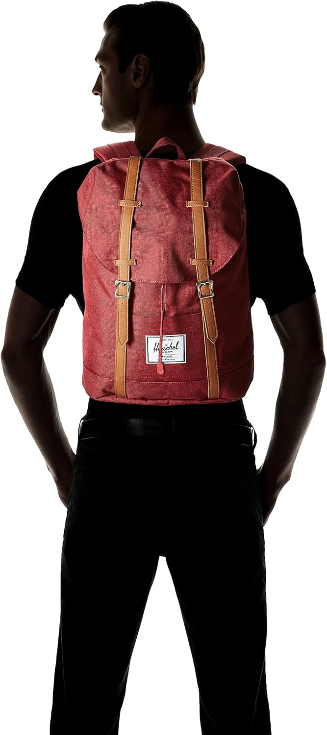 image:imageHerschel Retreat Backpack BlackSaddle Brown Classic 195LWinetasting CrosshatchTan Synthetic Leather