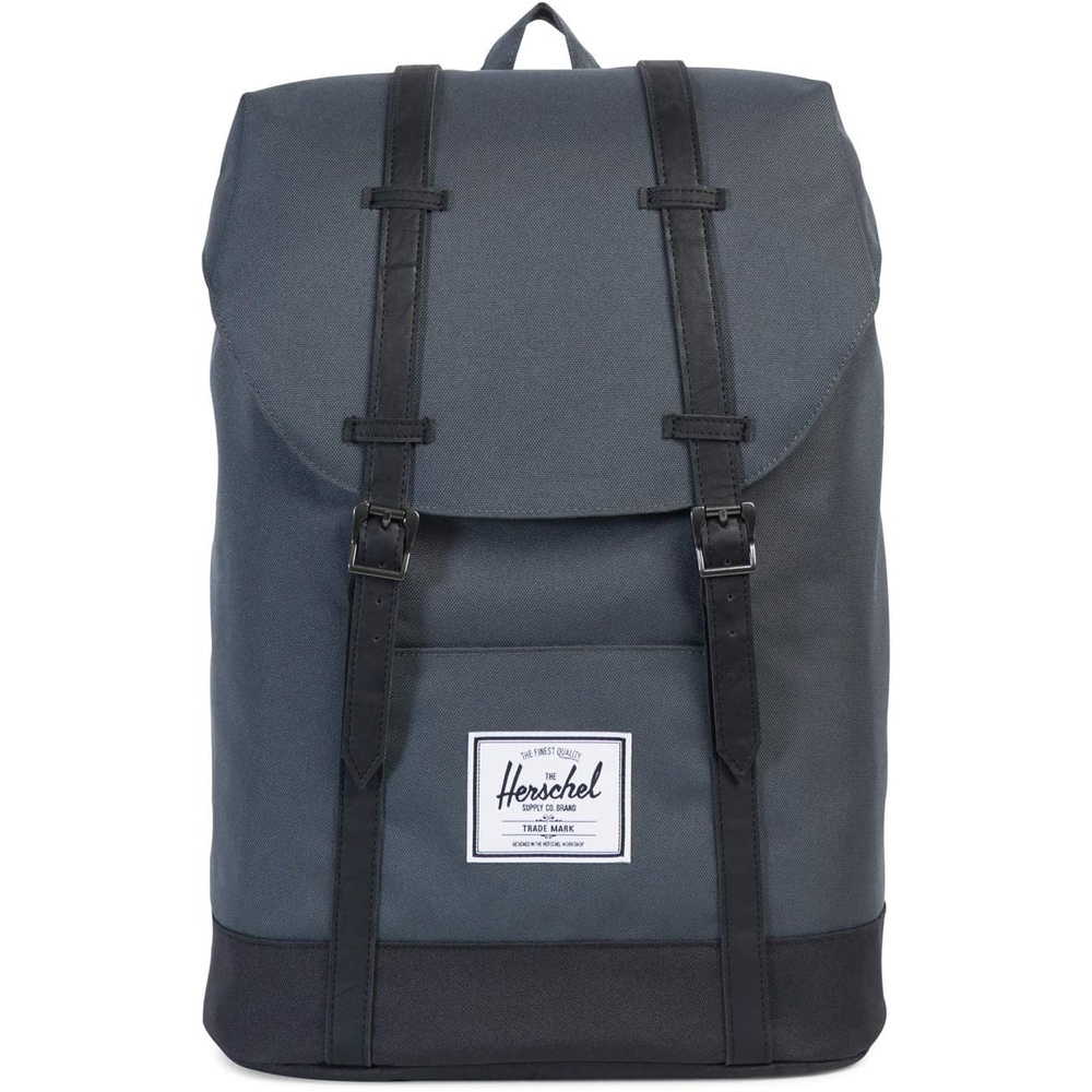 image:imageHerschel Retreat Backpack BlackSaddle Brown Classic 195LDark ShadowBlackBlack Synthetic Leather