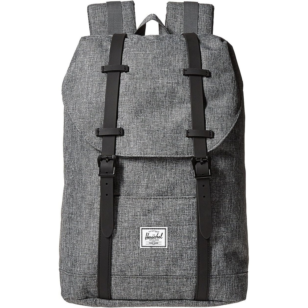 image:imageHerschel Retreat Backpack BlackSaddle Brown Classic 195LRaven CrosshatchBlack Rubber