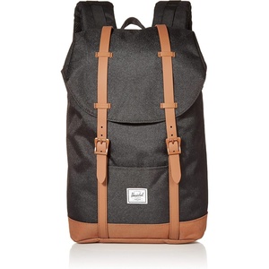 Herschel Retreat Backpack, Black/Saddle Brown, Classic 19.5L(Black / Saddle Brown)
